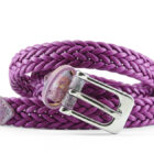 Cintura in nastro 100% cotone cerato e puntali in pelle | Vendita online cintura nastro donna | Cintura in cotone e pelle