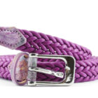 Cintura in nastro 100% cotone cerato e puntali in pelle | Vendita online cintura nastro donna | Cintura in cotone e pelle