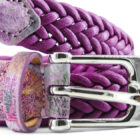 Cintura in nastro 100% cotone cerato e puntali in pelle | Vendita online cintura nastro donna | Cintura in cotone e pelle