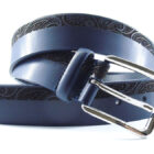 Cintura in crosta "Soave" con incisione "Cachemire" | Vendita online cinture in pelle Made in Italy realizzate artigianalmente
