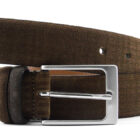 Cintura scamosciata con incisione Tartan | Vendita online cintura scamosciata Made in Italy realizzata artigianalmente