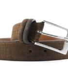 Cintura scamosciata con incisione Tartan | Vendita online cintura scamosciata Made in Italy realizzata artigianalmente