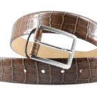 Cintura bombata in vitello stampa cocco | Vendita online cintura uomo in vitello | Cintura in vitello Made in Italy