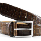 Cintura bombata in vitello stampa cocco | Vendita online cintura uomo in vitello | Cintura in vitello Made in Italy