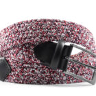 Nastro elastico in fibre miste con puntali in cuoio | Vendita online cintura nastro elastico | Cintura nastro elastico Made in Italy