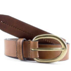 Cintura casual in morbido cuoio schiarente - Punta da annodare - Fibbia in ottone | Cintura in pelle Made in Italy