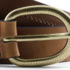 Cintura casual in morbido cuoio schiarente - Punta da annodare - Fibbia in ottone | Cintura in pelle Made in Italy