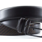 Cintura in cuoio con incisione "Bubble" | Vendita cintura nera in cuoio | Cintura in cuoio Made in Italy realizzata artigianalmente