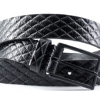 Cintura in cuoio stampato effetto Trapunta | Vendita online cintura in cuoio Made in Italy | Cintura uomo Made in Italy
