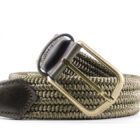 Nastro elastico in viscosa con puntali in cuoio | Vendita online cinture | Cintura in nastro elastico Made in Italy